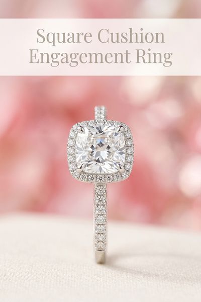 square cushion engagement ring