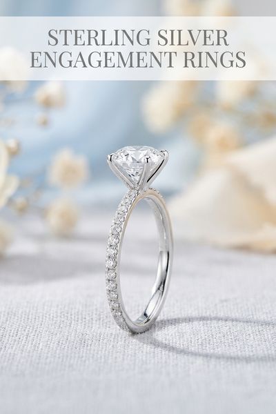 sterling silver engagement rings