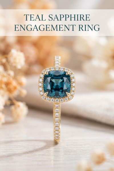 teal sapphire engagement ring