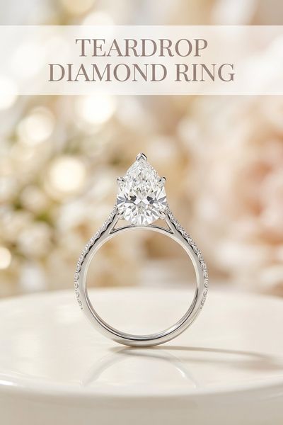 teardrop diamond ring