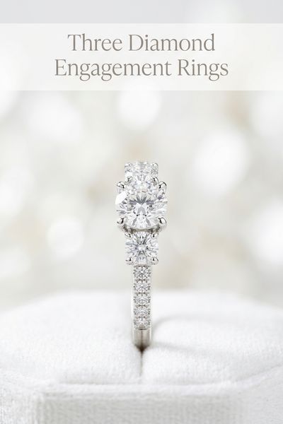 three diamond engagement rings