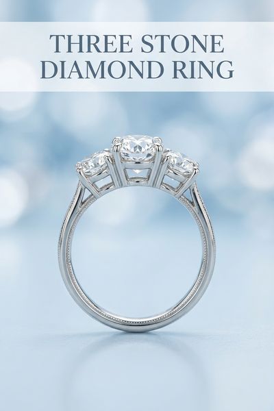 three stone diamond ring