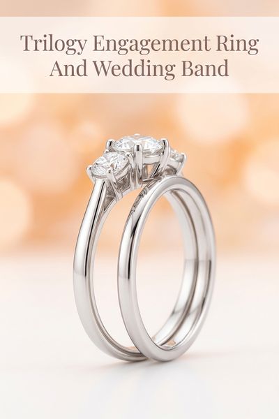 trilogy engagement ring and wedding band