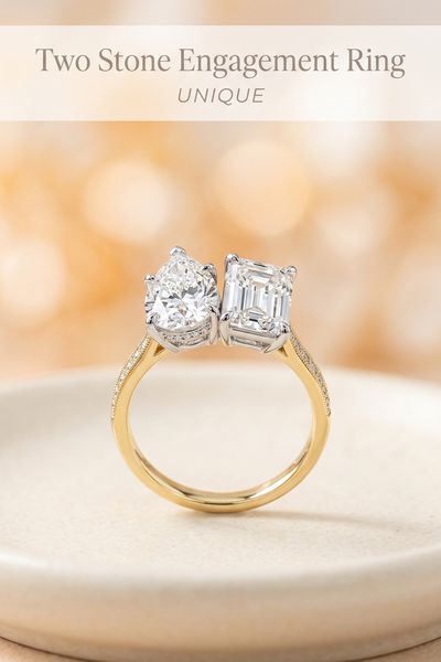 two stone engagement ring unique