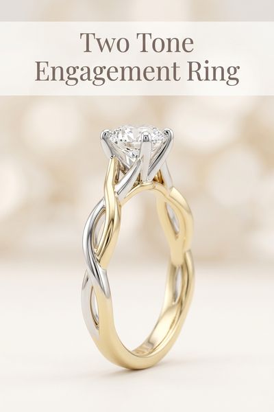 two tone engagement ring