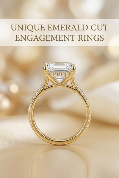 unique emerald cut engagement rings