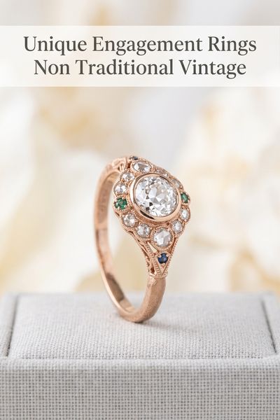 unique engagement rings non traditional vintage