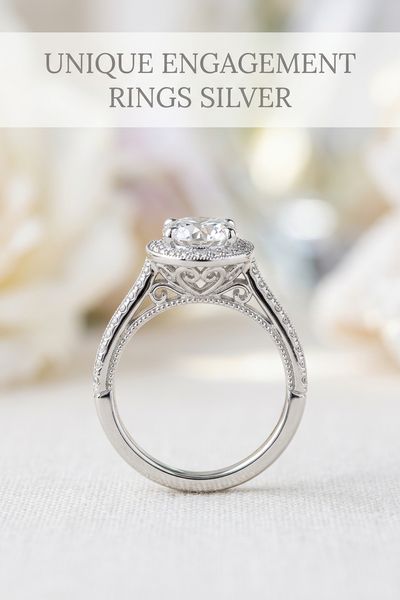 unique engagement rings silver