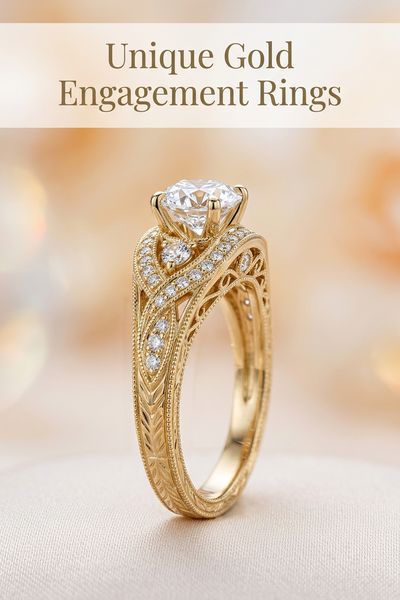 unique gold engagement rings
