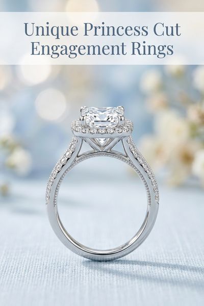unique princess cut engagement rings