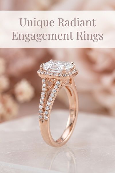 unique radiant engagement rings