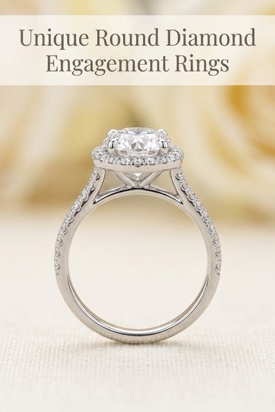 unique round diamond engagement rings