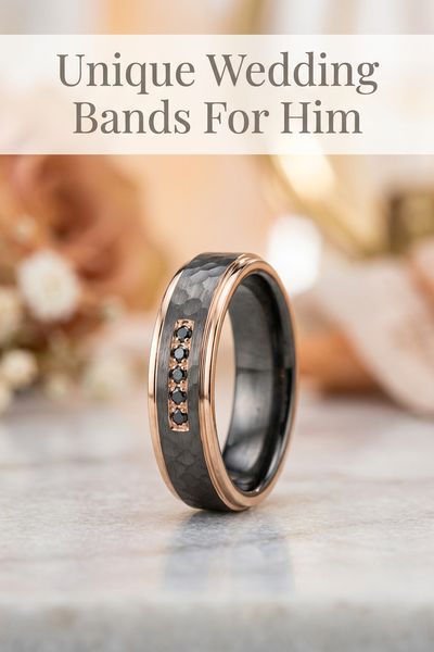 unique wedding bands for him