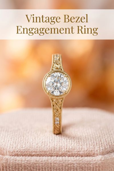 vintage bezel engagement ring