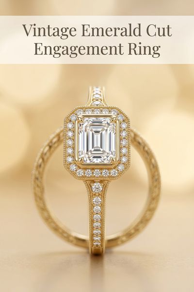 vintage emerald cut engagement ring