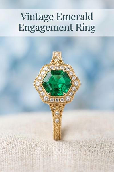 vintage emerald engagement ring