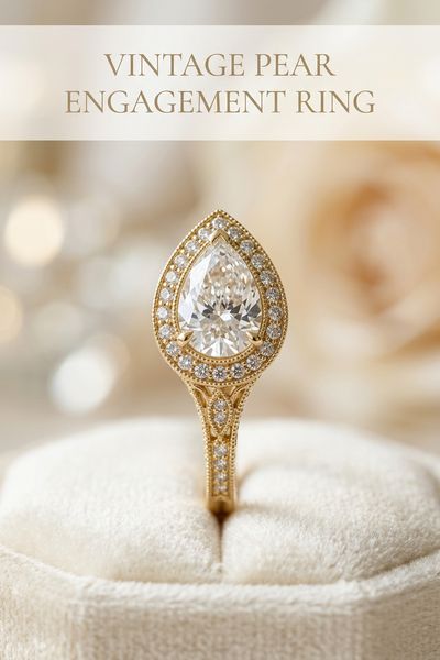 vintage pear engagement ring