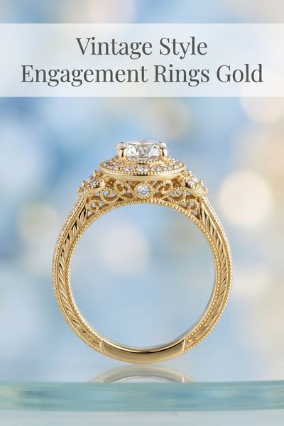 vintage style engagement rings gold