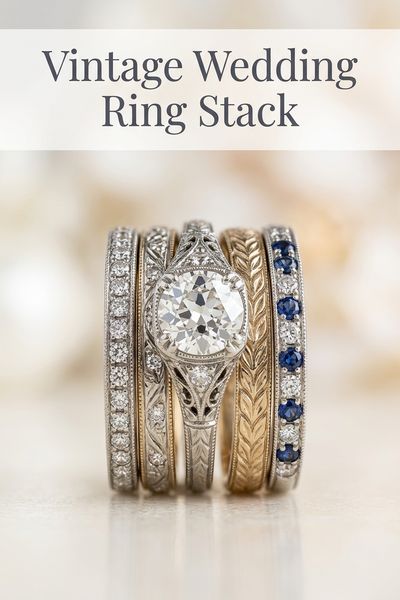 vintage wedding ring stack