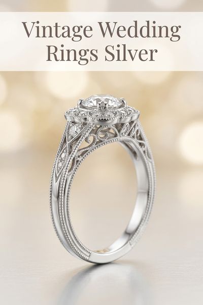 vintage wedding rings silver