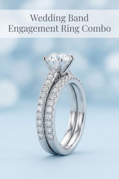 wedding band engagement ring combo