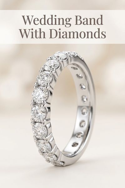 wedding band with diamonds
