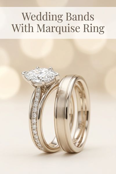 wedding bands with marquise ring