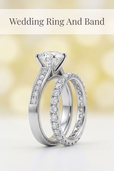 wedding ring and band