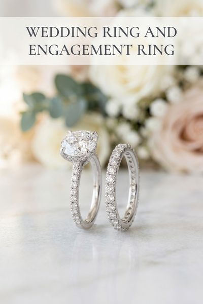 wedding ring and engagement ring