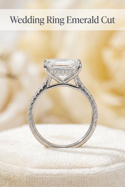 wedding ring emerald cut