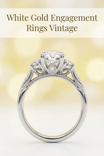 white gold engagement rings vintage