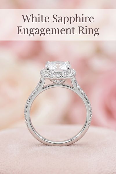 white sapphire engagement ring