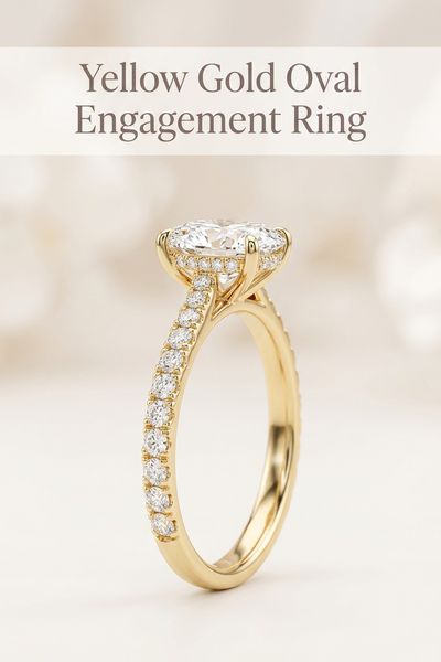 yellow gold oval engagement ring